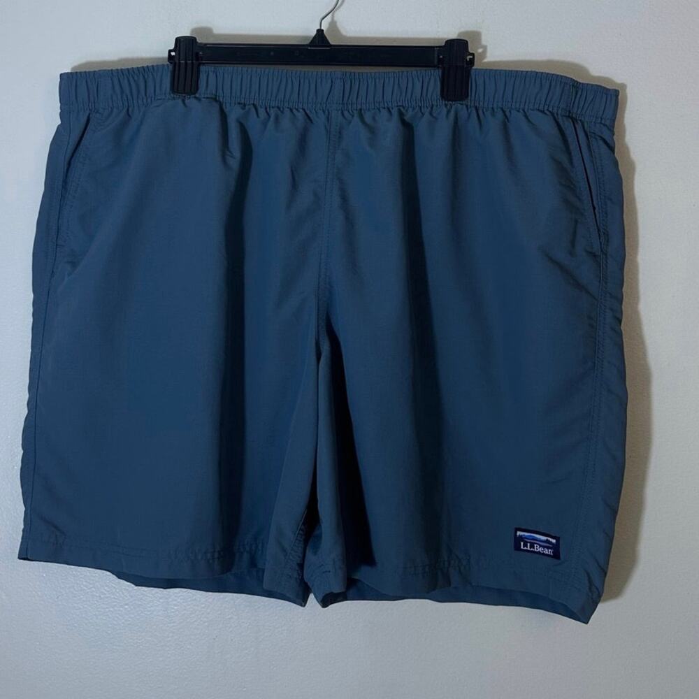 LL Bean Mens XXXL Classic Supplex Sport Shorts Blue Swim Trunks 8" 503783